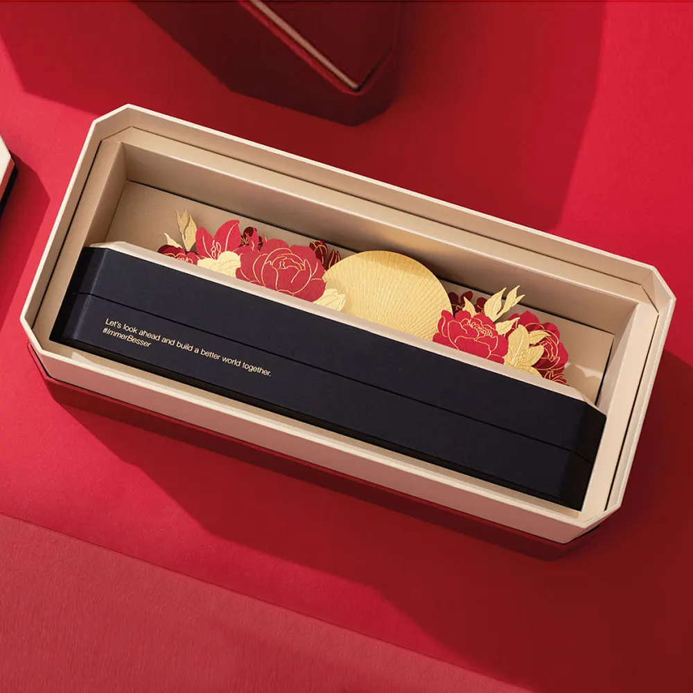 Caja de embalaje de galletas de postre rectangular de lujo para regalo, caja de chocolate de cartón rígido con impresión personalizada con inserto