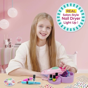 Kit de Esmalte de Uñas para Niñas, Set de Arte de Uñas, Secador de Uñas, Esmalte Desprendible, Regalo para Niñas, Recuerdos para Fiestas de Cumpleaños, Pijamadas y Spa - Product Image 6
