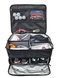 Golf Trunk Organizer Storage with Separate Compartment for 2 Pair Shoes up to US Mens 16 Golf Car <b>Locker</b> Organizer for Balls - Product Image 2
