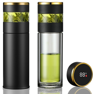 Mug isotherme intelligent avec séparation thé-eau, en acier inoxydable 316, avec affichage de la température, cadeau d'affaires, bouteille en verre - Product Image 1