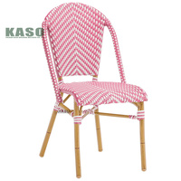 Balcon Aluminium Chaises de salle à manger en osier Siège de salle à manger Métal Beach Cane Beach Woven Roped Ratan Patio Outdoor Rattan Garden Chair