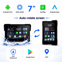 GPS portable pour moto avec CarPlay, écran 7 pouces, Android 13.0, 2 Go + 32 Go, étanche IP67, téléchargement d'applications Google Play Store