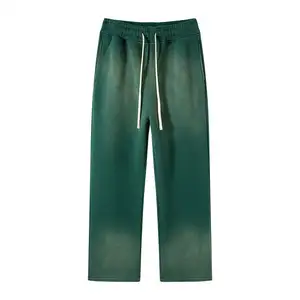 Pantaloni da Jogger Vintage Unisex YALI pesanti pantaloni della tuta a zampata con gradiente di lavaggio acido