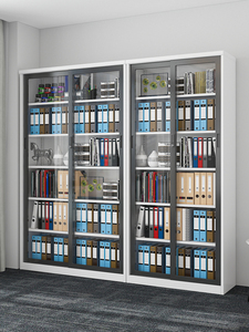 كتاب للتخزين من الصلب بأرفف معدنية وباب زجاجي من المصنع 1800*1000*400 - Product Image 5