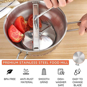 Moulin à légumes manuel en acier inoxydable de haute qualité, facile à utiliser, avec 3 disques de broyage - Product Image 2