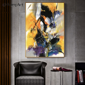 100% fait à la main abstraite peinture à l'huile <span class=keywords><strong>toile</strong></span> Style moderne coloré qualifié <span class=keywords><strong>peintre</strong></span> Art pour chambre décor accrocher peinture - Product Image 3