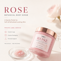 Gommage corporel à la rose, label privé, sur mesure, biologique, naturel, au sucre de fruits, exfoliant, éclaircissant, hydratant, fabrication OEM