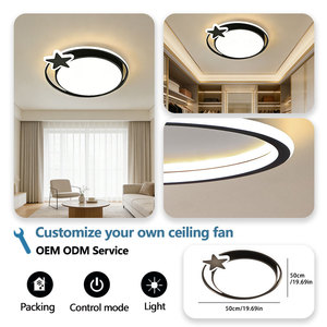 Plafonnier LED Circulaire Minimaliste Moderne AC 220V IP44 pour Salle à Manger, Salon, Chambre, Hôtel avec Té<span class=keywords><strong>l</strong></span>écommande, Couvercle en Acrylique et Structure en Acier - Product Image 3