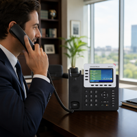 Téléphone IP d'entreprise Grandstream GXP2140 4 lignes, écran LCD couleur HD 4,3 pouces, 160 touches programmables, conférence 5 voies, Gigabit PoE, EHS VoIP
