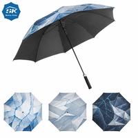 Parapluie de golf à texture marbrée, imprimé craquelé abstrait, robuste et durable, avec baleines en fibre de verre renforcées, idéal pour les projets de cadeaux d'affaires