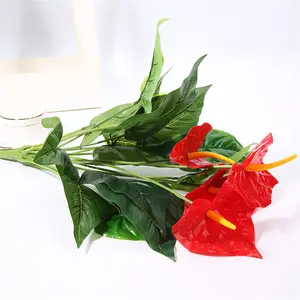 High Quality Bonsai Plants Anthurium 5 Heads Artificial Flowers For Home Decoration