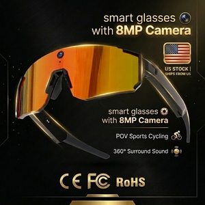 Lunettes de sport intelligentes SNT SOLIS avec caméra 8MP, enregistrement vidéo, lecteur de musique, contrôle par application, lunettes intelligentes IA 2026 - Product Image 1