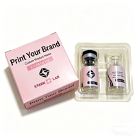 Étiquettes personnalisées pour flacons de peptides avec boîte, étanches, hologramme argenté, boîte magnétique de présentation pour flacon de 3 ml pour soins de la peau, OEM personnalisé