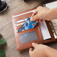 Journal A5 à Feuillets Mobiles et Anneaux avec Fermeture Magnétique, Rechargeable en Cuir PU pour Affaires