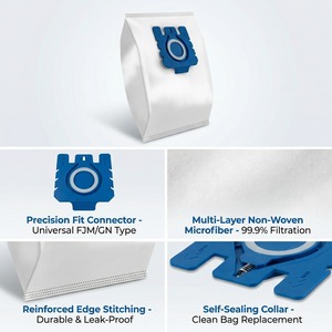 Sacs à poussière pour <span class=keywords><strong>aspirateur</strong></span> domestique OEM/ODM Suzhou, type Mieles FJM/GN, séries S2 S5 S8 <span class=keywords><strong>C1</strong></span> C2 C3, non tissés, réutilisables, écologiques - Product Image 2