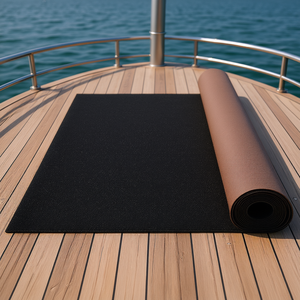 Tapis marin 6 pi x 23 pi, imperméable, noir, pour bateau, avec support marin antidérapant, utilisation intérieure/extérieure, rectangulaire, à poils plats - Product Image 2