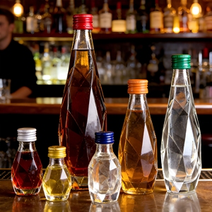 Bouteille de vin en verre cristal transparente de luxe 500 ml 750 ml au design unique en forme de diamant pour whisky, vodka, <span class=keywords><strong>tequila</strong></span> avec bouchon à vis - Product Image 2