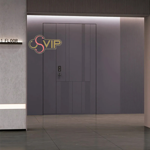 ประตูห้องนอนภายในบ้านทันสมัย ไม้เนื้อแข็ง ทนไฟ กันเสียง ดีไซน์มินิมอล ผิวไนลอน ปกป้องสิ่งแวดล้อม รับประกัน 5 ปี - Product Image 2