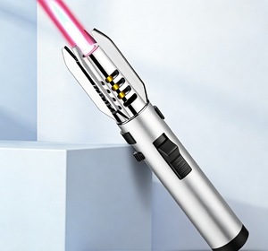 Lightsaber Style Metal Long Handle Torch <b>Lighter</b> Adjustable Rotatable Jet Flame Butane Refillable <b>Windproof</b> Portable BBQ Welding - Product Image 5