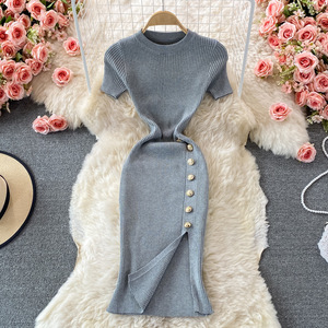Nouvelle Arrivée Vente en Gros Robes Pulls Décontractées Coréennes à Manches Courtes en Tricot pour Femme Printemps Automne Hiver - Product Image 3