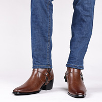 Bottes Chelsea classiques de style western pour homme, confortables, à bout pointu, avec fermeture éclair latérale, de marque, pointure 47 48