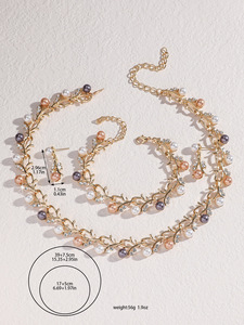 Tinh Tế Châu Âu Mỹ Ngọc Trai DIA Bridal <span class=keywords><strong>Set</strong></span> Tuyệt Đẹp Vòng Cổ Và Bông Tai Cho Đặc Biệt ocns - Product Image 6