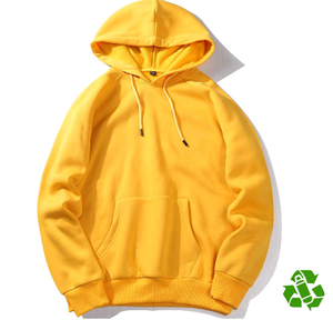 100% RPET Recycled Plastic Fleece Hooded Men's Unisex Sustainable Plain Sweater Long Sleeves Hoodies Pullover