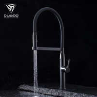 Robinet de cuisine de luxe monocommande brossé unique avec bec flexible extractible