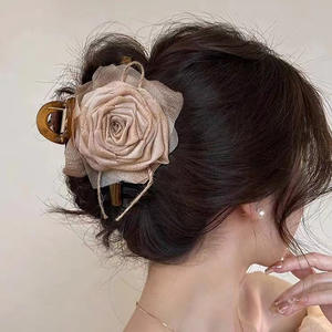 Français Rétro Séché Rose Fleur Maillard Grand Requin Griffe Filles Chapeaux Accessoires De Cheveux - Product Image 5