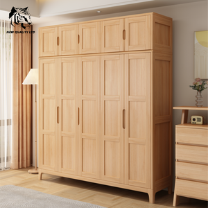 furniture factory low price customized <b>large</b> stock ready to ship storage <b>wardrobe</b> new design house furniture solid wood <b>wardrobe</b> - Product Image 1