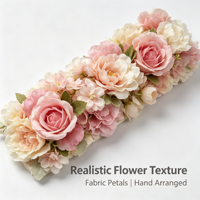 Décoration d'arche de mariage, chemin de table floral en soie, aménagement de scène d'hôtel pour banquet, rangée de fleurs artificielles de roses mélangées
