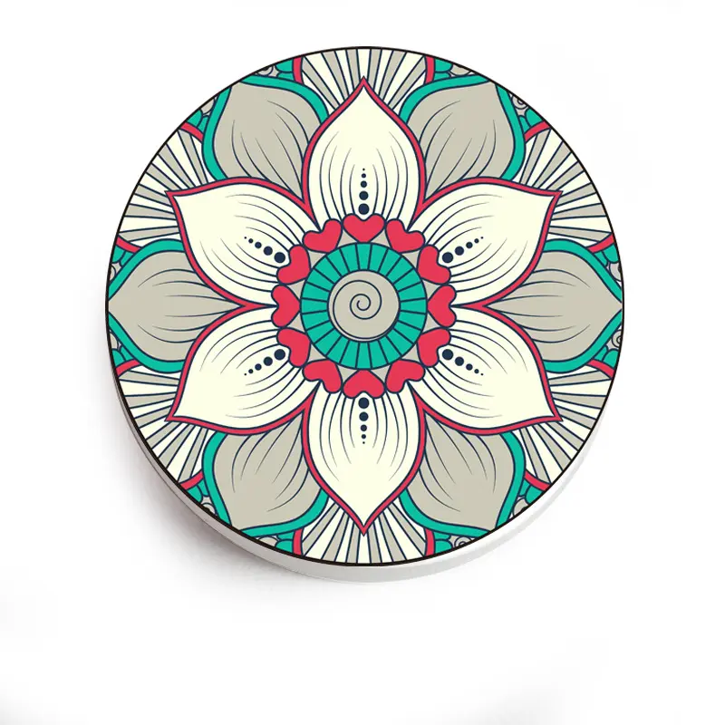 Wholesale Eco-Friendly Customized Printing Round Blank Car Coaster Cup Mat And Stylish Drink Spills Ceramic Coasters
