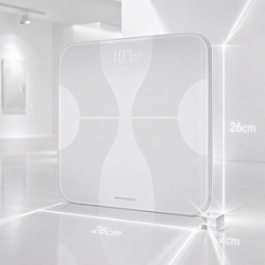 Báscula Inteligente de Grasa Corporal con Bluetooth, Vidrio Templado Blanco, Pantalla LED Oculta, Alta Precisión, Aparatos Electrónicos de Pesaje para el Hogar - Product Image 2
