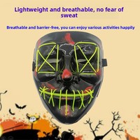 Masques lumineux en PVC pour fête d'Halloween, carnaval, horreur, amusants, accessoires d'ambiance, exclusifs pour la vente transfrontalière à succès