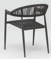 Mobilier d'extérieur de loisirs nordiques chaîne en aluminium Bistro Restaurant maison Bar tissé tressé café corde chaise de salle à manger pour jardin