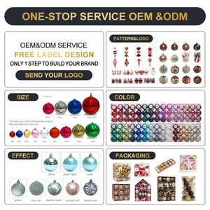 Ensemble <span class=keywords><strong>de</strong></span> 50 boules <span class=keywords><strong>de</strong></span> Noël, étoile <span class=keywords><strong>de</strong></span> sommet d'arbre, 5 tailles (8/6/5/4/3 cm), finitions variées, incassables, décorations pour sapin <span class=keywords><strong>de</strong></span> Noël, boîte cadeau - Product Image 4