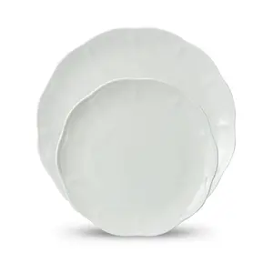 new design hot sale white ceramic porcelain plates & dishes round on-glazed bone china plate