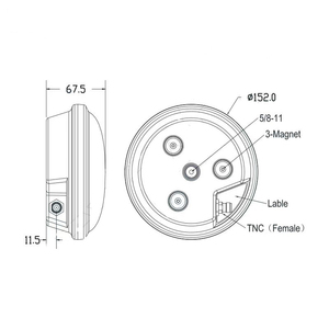 ATWE Modelo 35H Agricultura de Precisión RTK GNSS Banda L RHCP Polaridad PC Material SMA Conectividad GPS/GNSS Antena para Tractor - Product Image 5