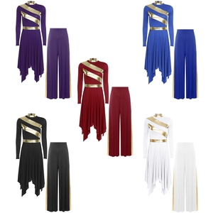 Womens Metallic Worship Praise Dancewear Dress Tunic And <b>Pants</b> Sets Liturgical Lyrical <b>Dance</b> Modern Contemporary <b>Dance</b> Costumes - Product Image 1