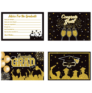 <span class=keywords><strong>Conseils</strong></span> de début et cartes de souhaits-Cartes de message de fête de remise <span class=keywords><strong>des</strong></span> diplômes or et noir pour les souvenirs de célébration <span class=keywords><strong>des</strong></span> diplômés - Product Image 2