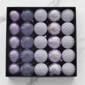 Nouvel ensemble de boules de Noël créatives en plastique de 6 cm, personnalisées, de luxe, transfrontalières, à effet craquelé, avec impression UV colorée - Product Image 2