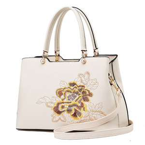 Bolsos de Mujer a la Moda, Estilo Nuevo, Bolso Bandolera de Cuero PU, Bolso de Mano con Bordado Diagonal - Product Image 1