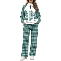 Ensemble pantalon large décontracté et respirant pour femme, style col mandarin, demi-zip, idéal sports d'hiver, en polyester/rayonne