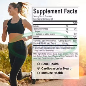 विटामिन डी 3 k2 पूरक शाकाहारी स्वस्थ मजबूत हड्डी कैल्शियम मैग्नीशियम विटामिन डी 3 k2 - Product Image 3