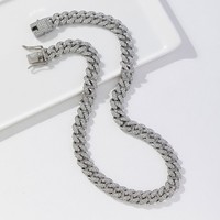 Collier Chaîne Cubaine Hip Hop Iced Out Orné de Strass Doré Style Rapper Streetwear Bijou Bling Cadeau Unisexe