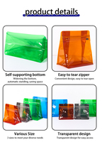 Sachet à café carré transparent personnalisé avec logo imprimé en gravure couleur, fond plat, 250g, pour l'emballage des grains