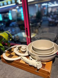 Ensemble de casseroles empilables Smeg 3 pièces avec poignée amovible, revêtement antiadhésif en pierre médicale, pour la cuisine, le camping <span class=keywords><strong>et</strong></span> la maison - Product Image 4