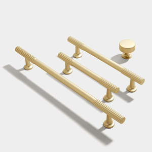 Cream Style Zinc Alloy Cabinet Pulls Handles Knurled Gold <strong>French</strong> Minimalist Design Durable for Wardrobe Drawer Home Bar Bedroom - Product Image 3