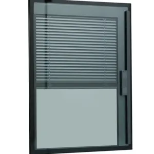 Integral Blinds Automatic Aluminium Double Glass Door With Venetian Integral Magnet Blinds For Office