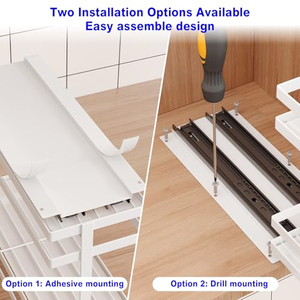 Organisateur coulissant sur mesure à bande adhésive surélevée, étagère à épices coulissante à 2 niveaux pour l'intérieur des armoires, largeur 4-3/8 pouces - Product Image 2